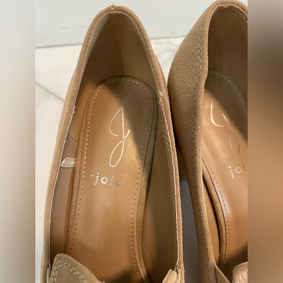 Joie, Wevenly tan suede leather block heel loafers size 8.5 work office comfort - Picture 4 of 11